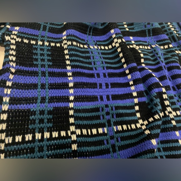 Vintage 90s Chunky Knit Sweater - Permit - Blue Striped - Size MEDIUM - Picture 3 of 5